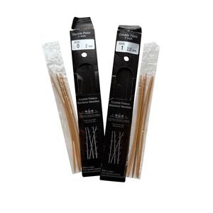 New Crystal Palace Bamboo Double Pointed Knitting Needles 4" Long Size 0 & 1